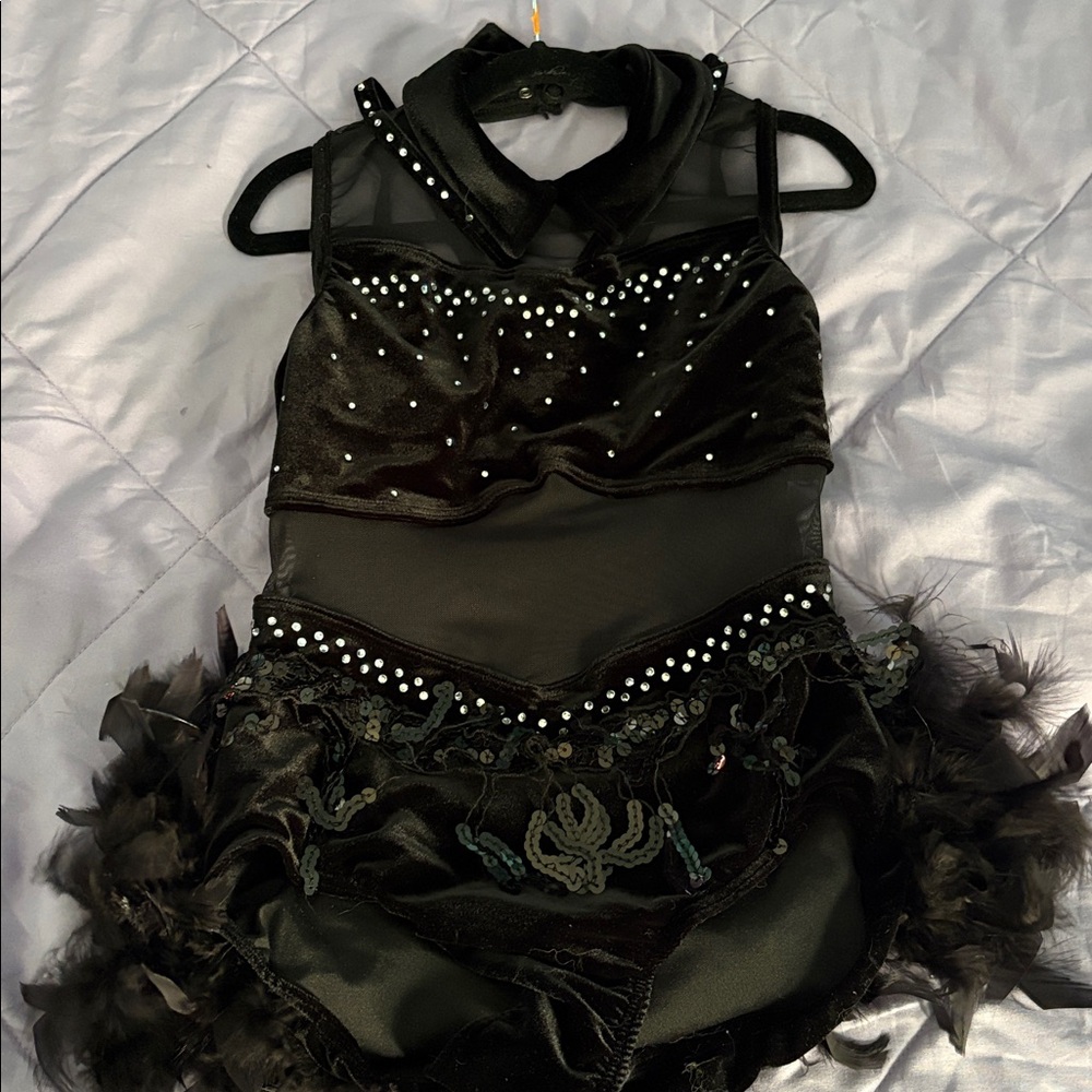 Weissman Black Dress with Rhinestone Accents